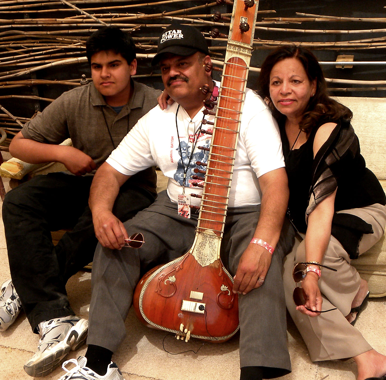 World Beat Raga Rock! Ashwin Batish live at the Joshua Tree Music Festival with meena batish and Keshav Batish. All rights reserved. 2012 Ashwin Batish. Copyrighted image. Photographer Chris Bratt